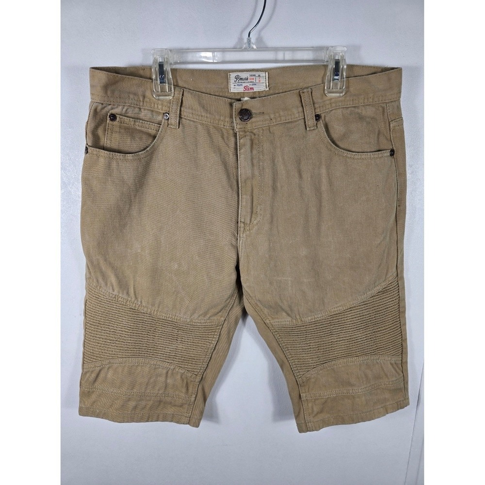 PJ Mark Slim Denim Shorts Men's 38 Tan Moto Style 100% Cotton